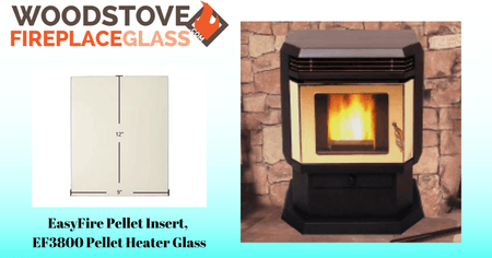 EasyFire Pellet Insert, EF3800 Pellet Heater Glass - Woodstove Fireplace Glass