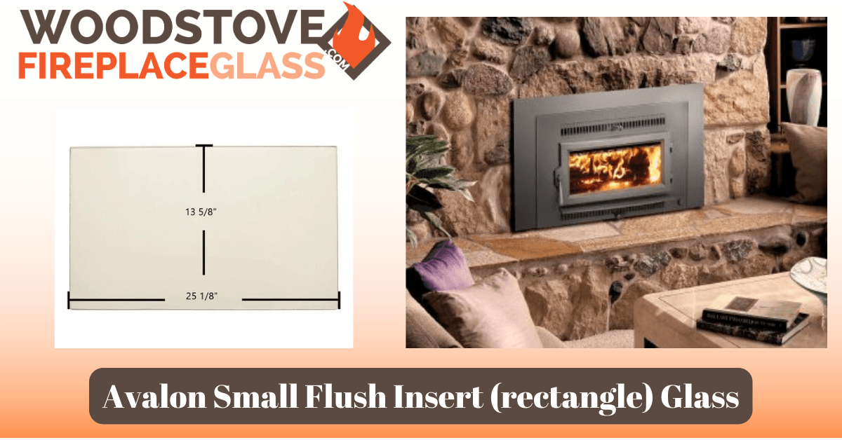 Avalon Small Flush Insert (rectangle) Glass - Woodstove Fireplace Glass