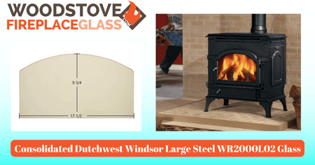 Consolidated Dutchwest Windsor Large Steel WR2000L02 Glass - Woodstove Fireplace Glass
