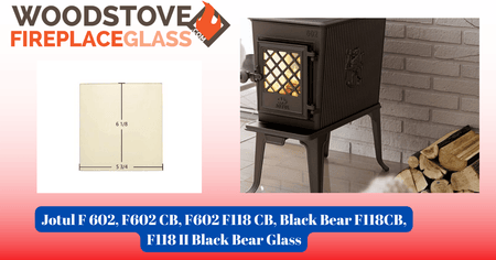 Jotul F 602, F602 CB, F602 F118 CB, Black Bear F118CB, F118 II Black Bear Glass - Woodstove Fireplace Glass