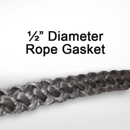 Black Bart 1/2in Door Rope Gasket 7ft kit with Cement - Woodstove Fireplace Glass