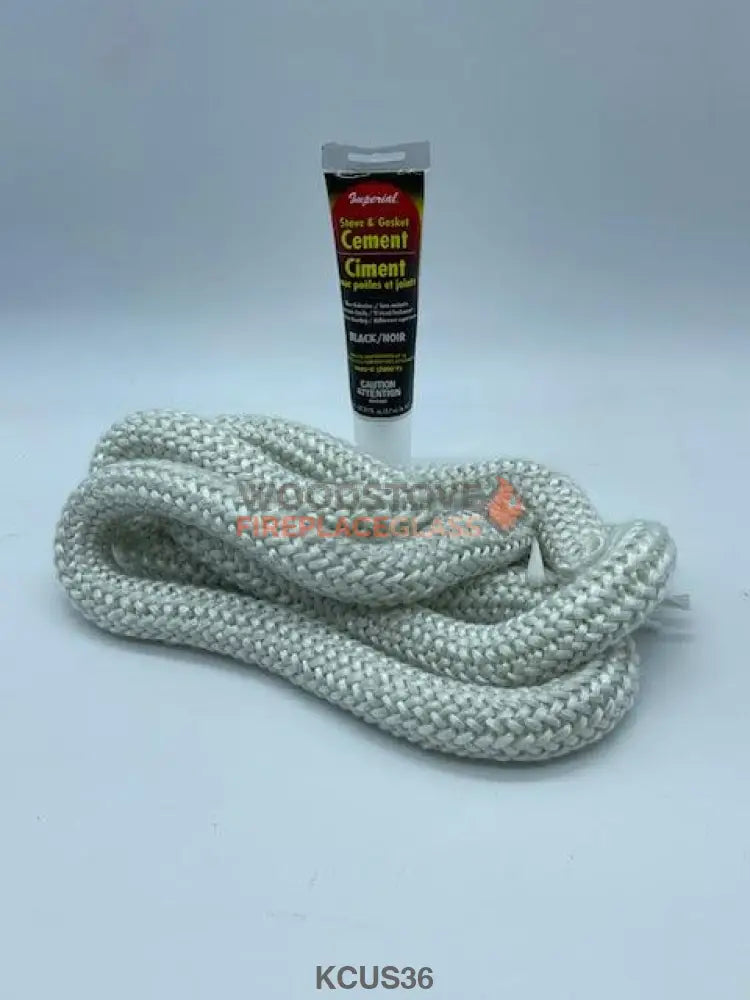 1"in wood stove Door gasket kit - 7'ft (1in) gasket and cement tube - Woodstove Fireplace Glass