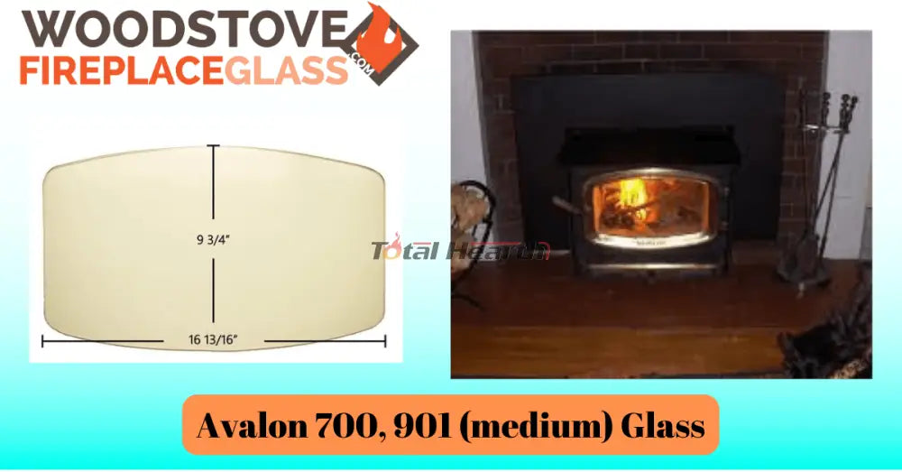 Avalon 700, 901 (medium) Glass - Woodstove Fireplace Glass