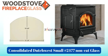 Consolidated Dutchwest Small #2477 non-cat Glass - Woodstove Fireplace Glass