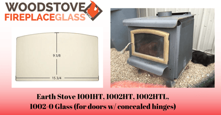 Earth Stove 1001HT, 1002HT, 1002HTL, 1002-0 Glass (for doors w/ concealed hinges) - Woodstove Fireplace Glass