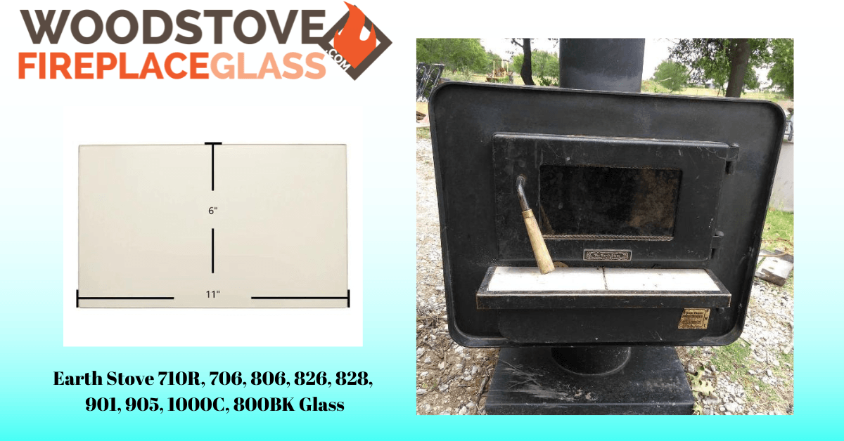 Earth Stove 710R, 706, 806, 826, 828, 901, 905, 1000C, 800BK Glass - Woodstove Fireplace Glass