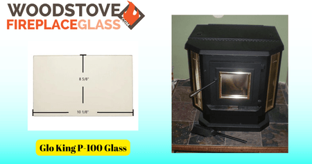 Glo King P-100 Glass - Woodstove Fireplace Glass