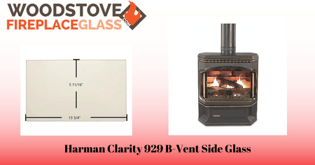 Harman Clarity 929 B-Vent Side Glass - Woodstove Fireplace Glass