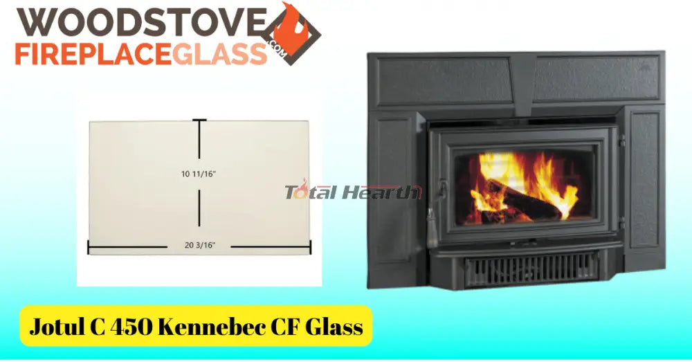 Jotul C 450 Kennebec Clean Face Glass - Woodstove Fireplace Glass