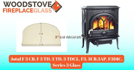 Jotul F 3 CB, F 3 TD, 3 TD, 3 TDCL, F3, 3CB,3AP, F3DIC, Series 3 Glass - Woodstove Fireplace Glass