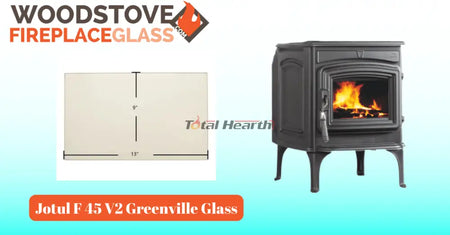 Jotul F 45 V2 Greenville Glass - Woodstove Fireplace Glass
