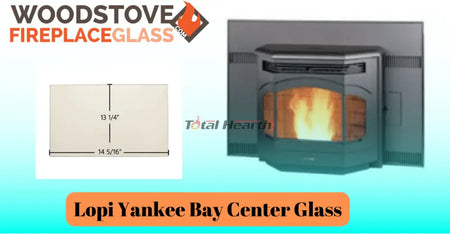 Lopi Yankee Bay Center Glass - Woodstove Fireplace Glass