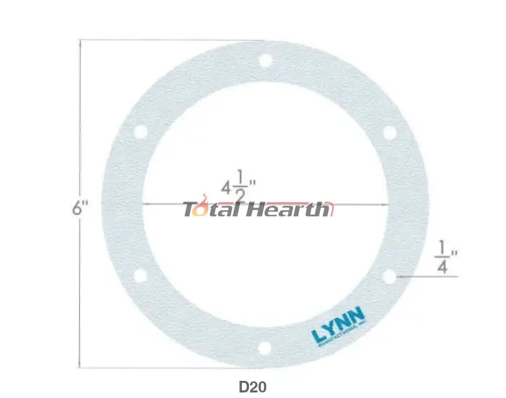 Lynn Manufacturing Pellet Stove 6" Round Gasket, Exhaust or Combustion Blower - (2100J) - Woodstove Fireplace Glass