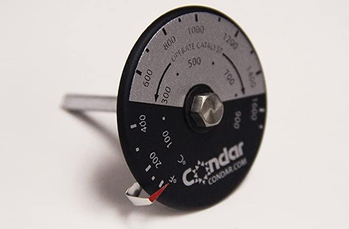 Condar Dutchwest stove catalytic probe thermometer (3-194) 2 1/8 inch probe - Woodstove Fireplace Glass