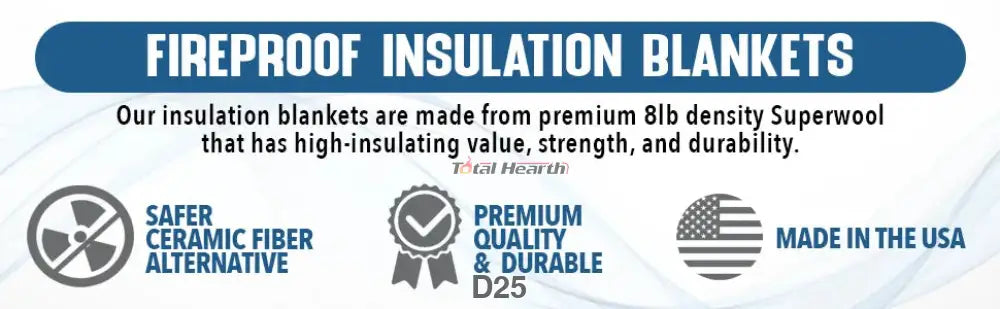 Lynn Manufacturing Flame Guard, 2100F Superwool Blanket with Heavy Foil – 12” x 10” x ½”, 9351 - Woodstove Fireplace Glass