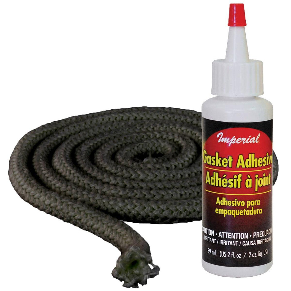 3/4"in Rope Gasket Kit x 7ft with Adhesive - Woodstove Fireplace Glass