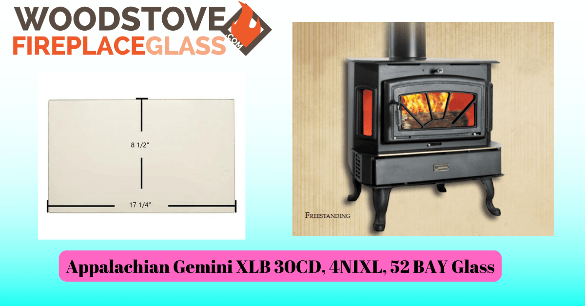Appalachian Gemini XLB 30CD, 4N1XL, 52 BAY Glass - Woodstove Fireplace Glass