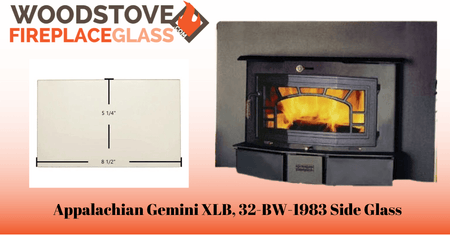 Appalachian Gemini XLB, 32-BW-1983 Side Glass - Woodstove Fireplace Glass
