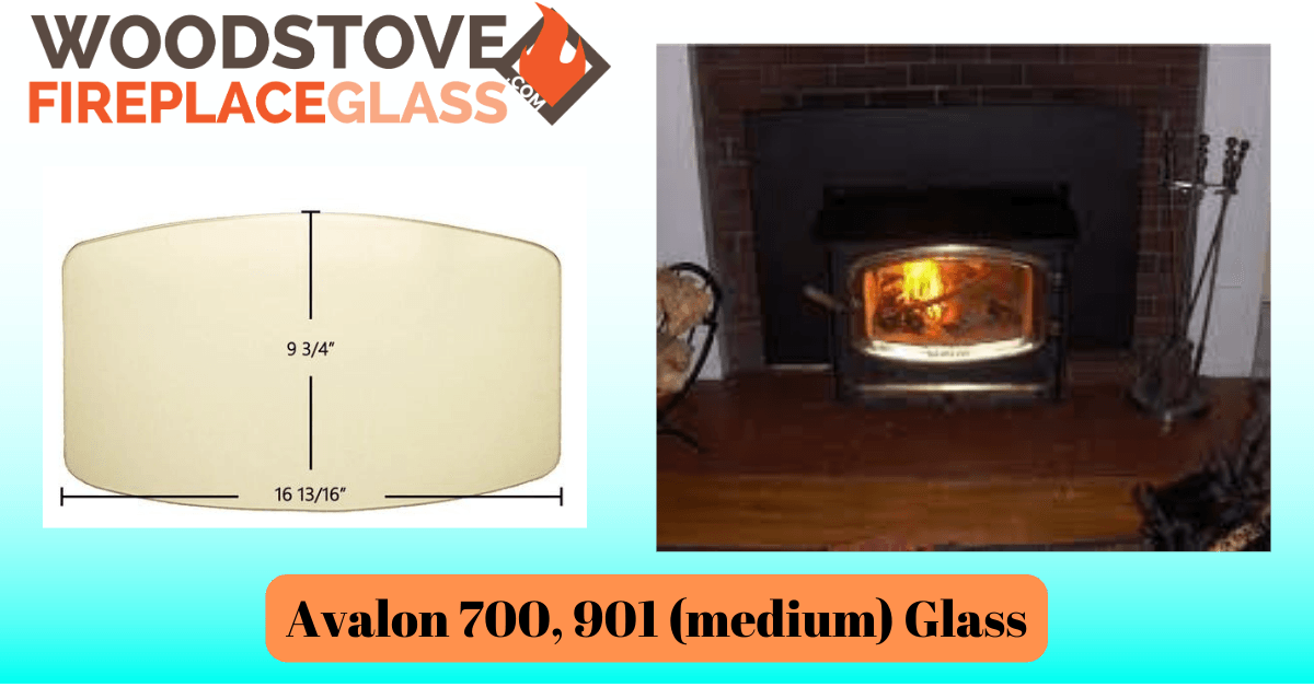 Avalon 700, 901 (medium) Glass - Woodstove Fireplace Glass