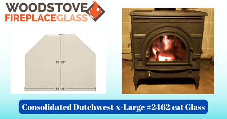 Consolidated Dutchwest x-Large #2462 cat Glass - Woodstove Fireplace Glass