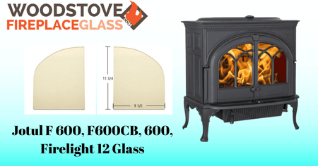 Jotul F 600, F600CB, 600, Firelight 12 Glass - Woodstove Fireplace Glass