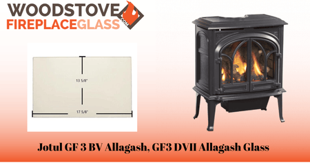 Jotul GF 3 BV Allagash, GF3 DVII Allagash Glass - Woodstove Fireplace Glass