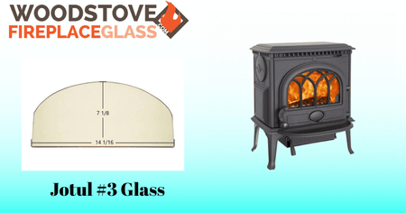 Jotul #3 Glass - Woodstove Fireplace Glass