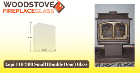 Lopi 440/380 Small (Double Door) Glass - Woodstove Fireplace Glass